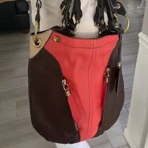 orYANY Large, Pebbled Leather, Colorblock, Victoria Hobo Bag